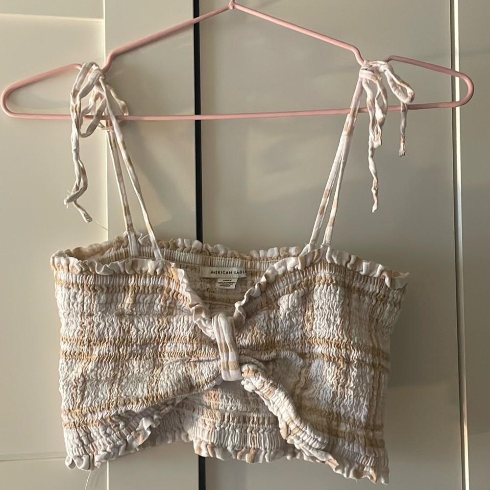 American Eagle Top- Small - Cream and White